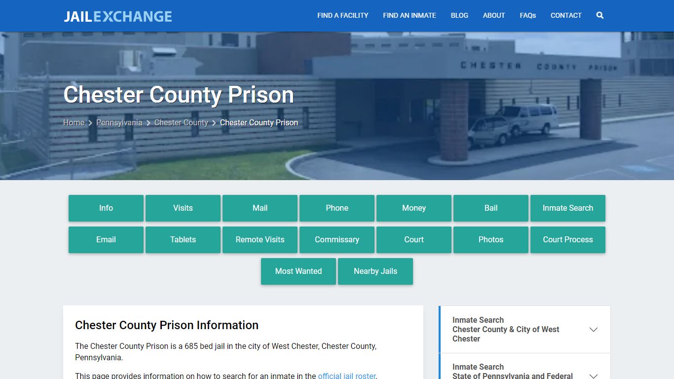 Chester County Prison, PA Inmate Search, Information - Jail Exchange